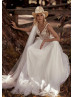 Ivory Lace Tulle Airy Wedding Dress